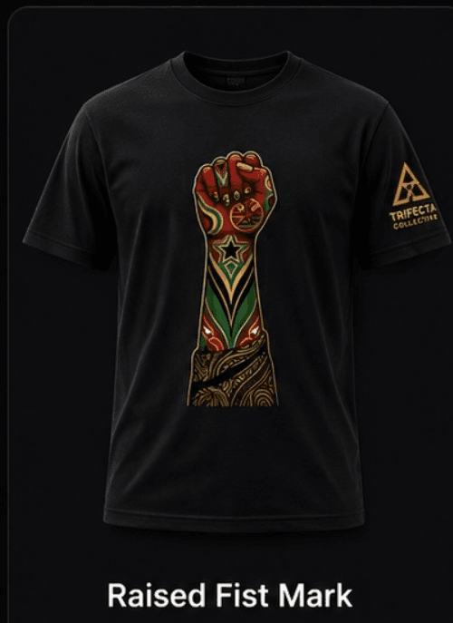 Raised fist mark shirt mockup artwork